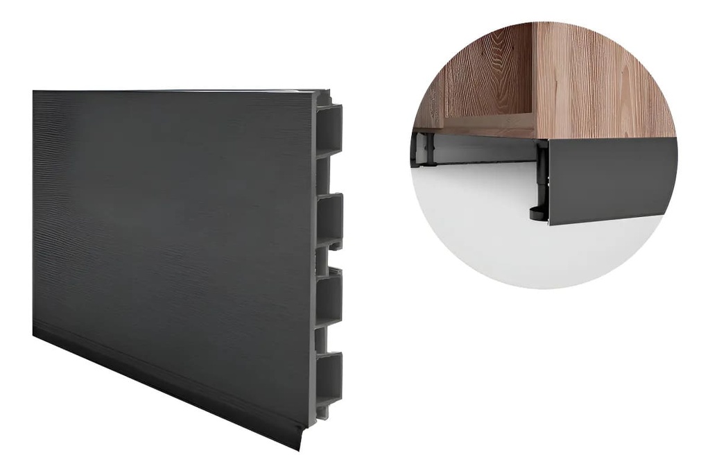 [HBZOCPVC12NG] ZOCALO PVC Alt 120mm X 4MTS COLOR NEGRO